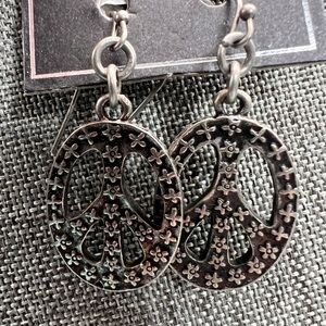 Silver Floral Peace Earrings